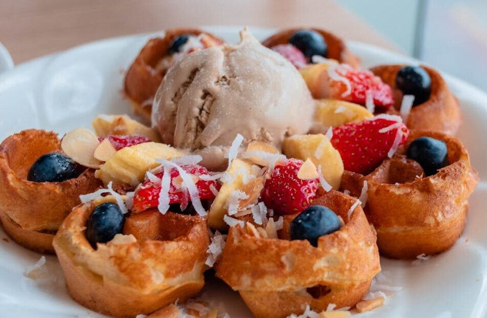 waffles and ice cream