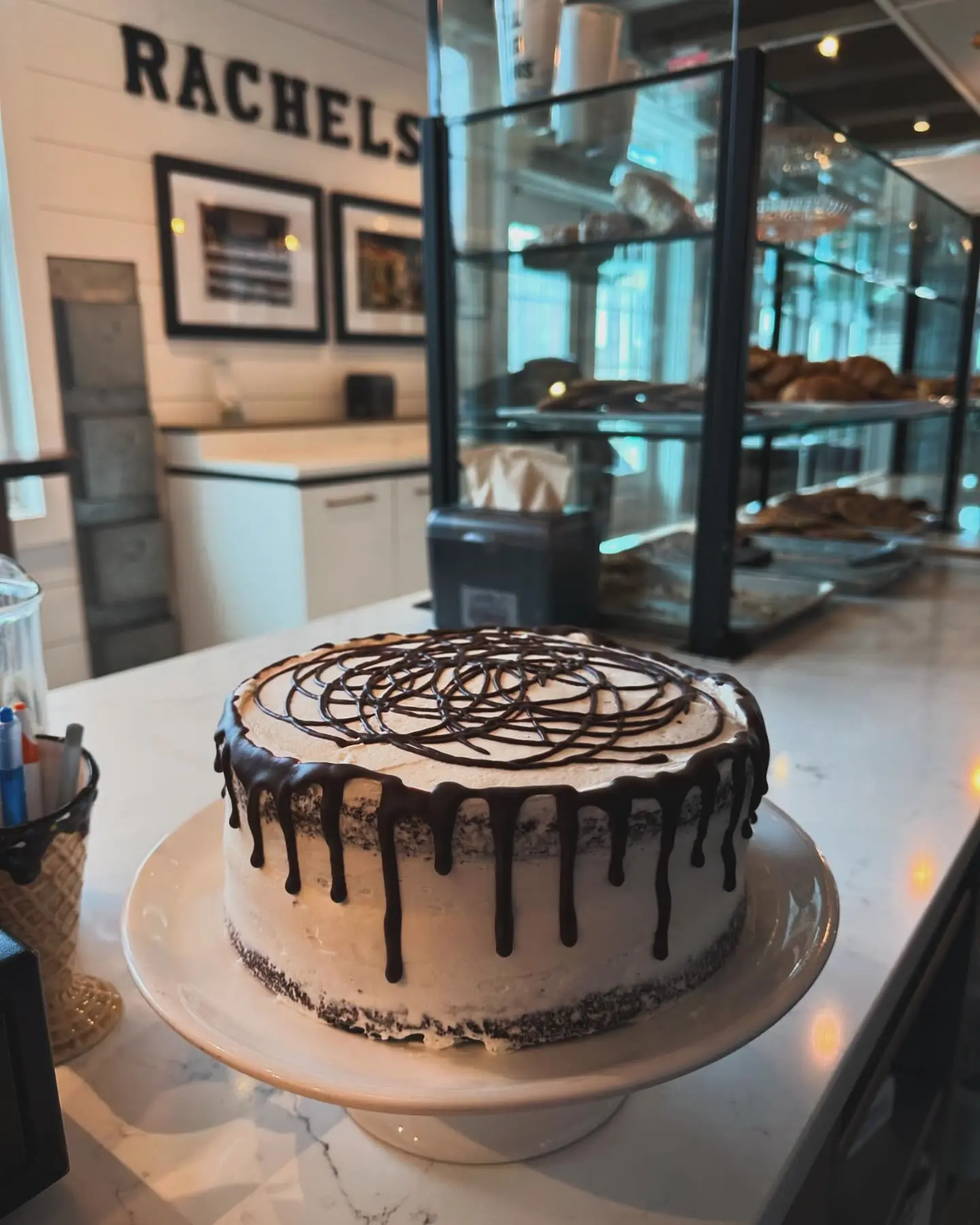 rachels bakery cake on counter
