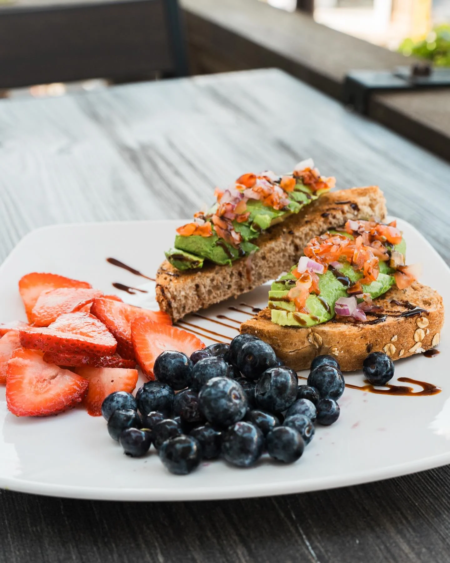 avocado toast and fruit