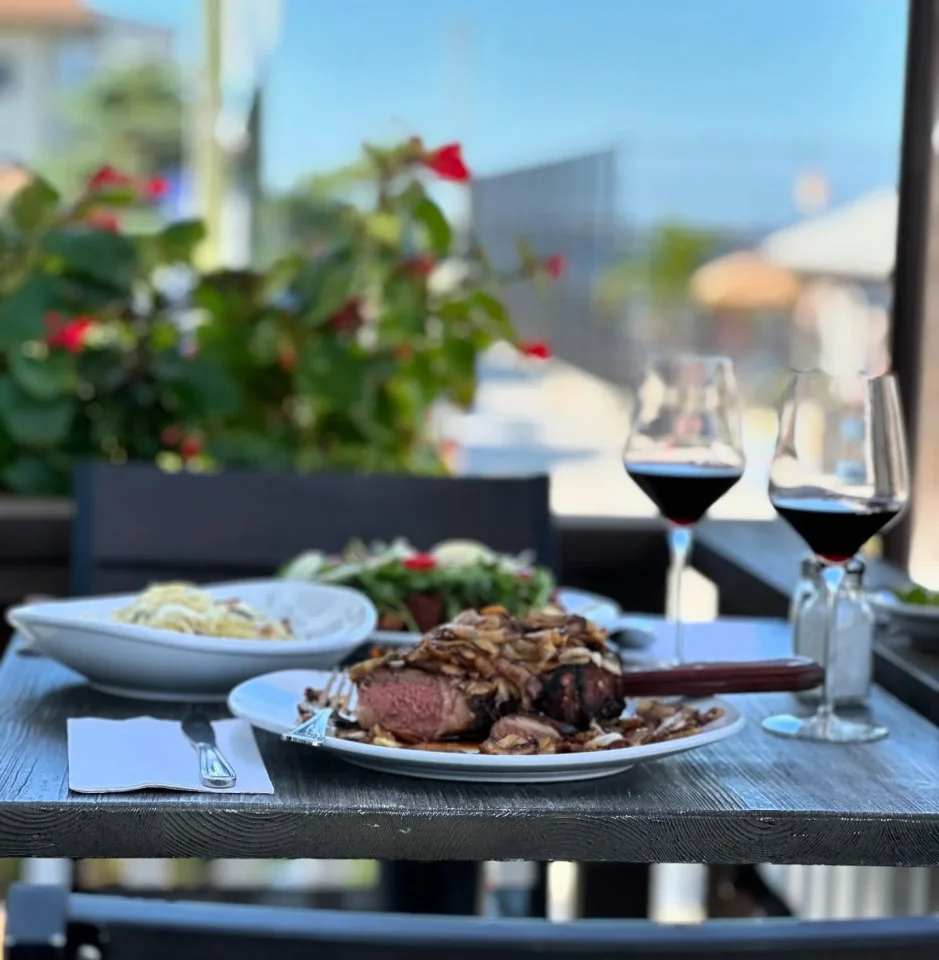 meal served on outdoor patio
